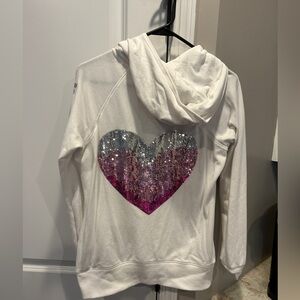 Victoria’s Secret Bling Sequin Heart Full Zip Hoodie Medium